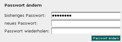 Abbildung: Passwort ändern